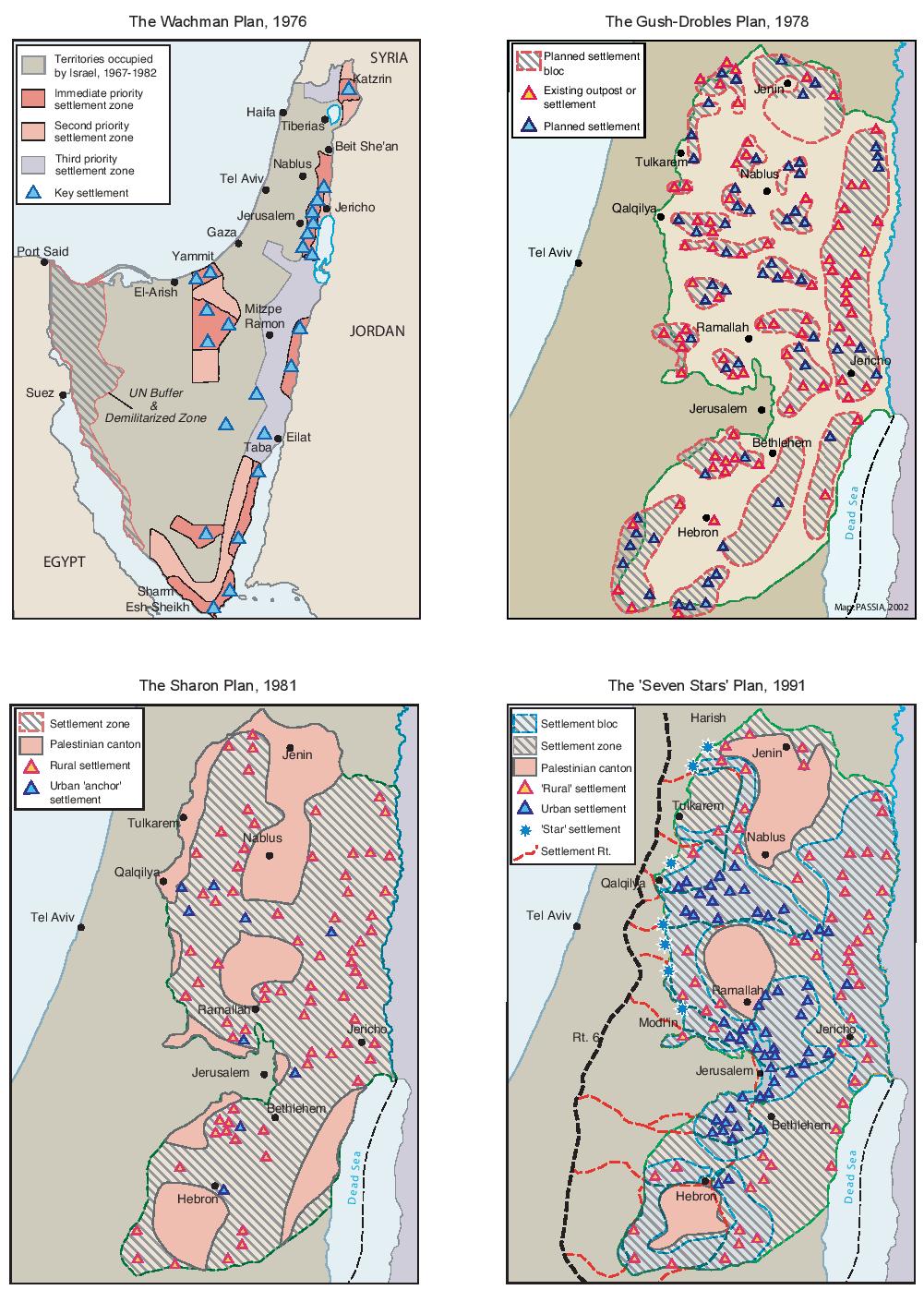 ISRAELI SETTLEMENT MASTER PLANS, 1976-1991